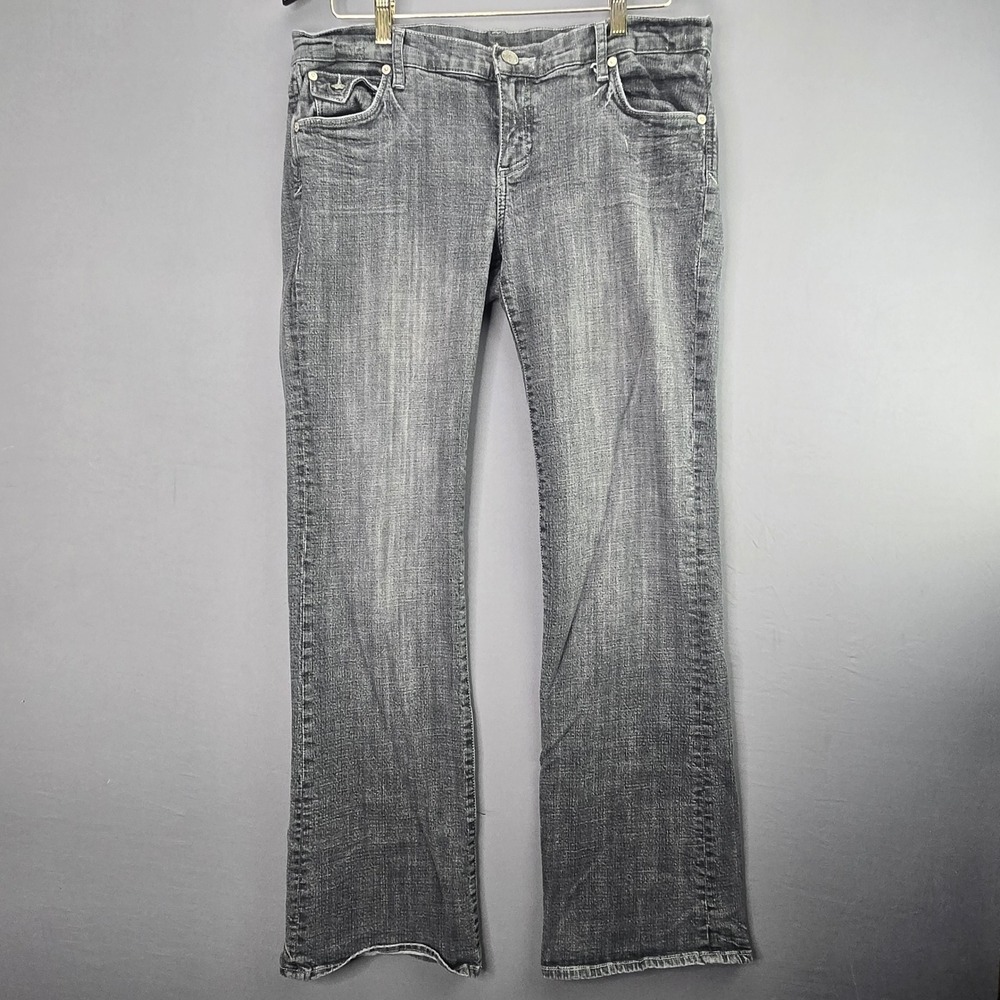 Miss Bisou Bootcut Jeans Size 32 Grey Premium Denim Stretch Faded Wash Y2K 2444